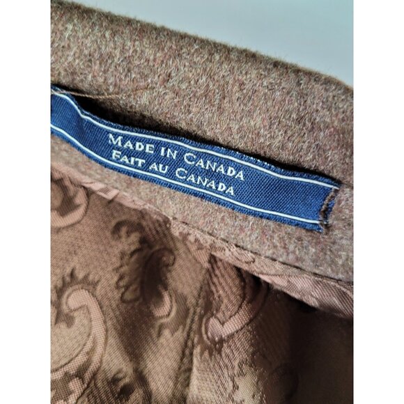 Vintage Arnold Brant Men's Brown Cashmere Mink Blazer Jacket Tag 46L 2 Button - Picture 10 of 16